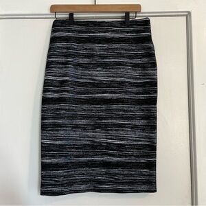 Nicole Miller Artelier Black and Silver Sparkle stripe Pencil Skirt size 10
